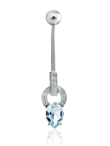 Refined Silver Topaz Navel Piercing, image 