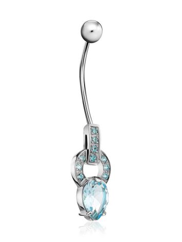 Refined Silver Topaz Navel Piercing, image , picture 3