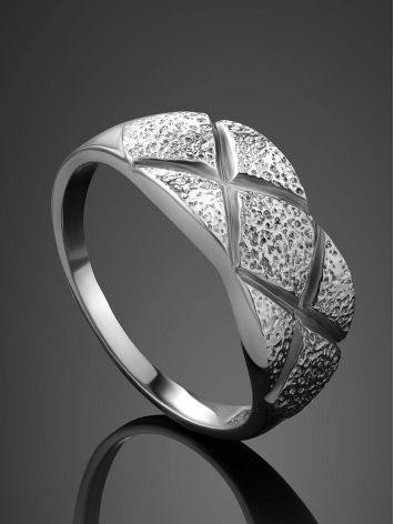 Textured Silver Ring, Ring Size: 6.5 / 17, image , picture 2