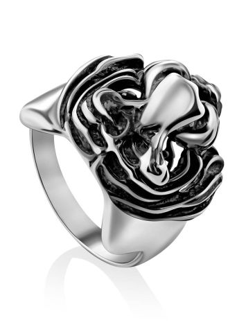Bold Tiger Motif Silver Men's Ring, Ring Size: 12 / 21.5, image 