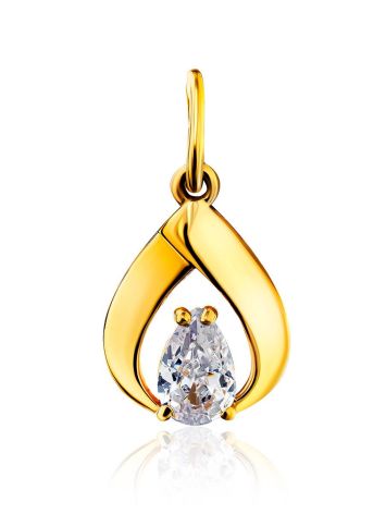 Drop Shaped Gilded Silver Crystal Pendant, image 