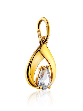 Drop Shaped Gilded Silver Crystal Pendant, image , picture 3