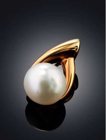 Elegant Gilded Silver Pearl Pendant, image , picture 2