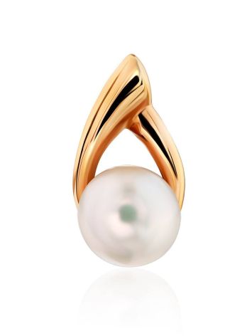 Elegant Gilded Silver Pearl Pendant, image 