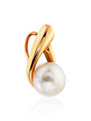 Elegant Gilded Silver Pearl Pendant, image , picture 3