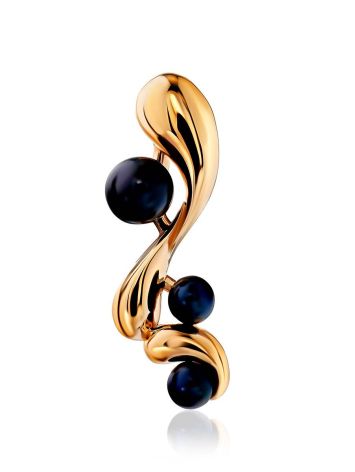 Sleek Gilded Silver Pearl Pendant, image 