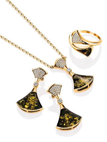 Amazing Green Amber Pendant Necklace, image , picture 5