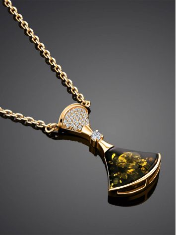 Amazing Green Amber Pendant Necklace, Length: 50, image , picture 2