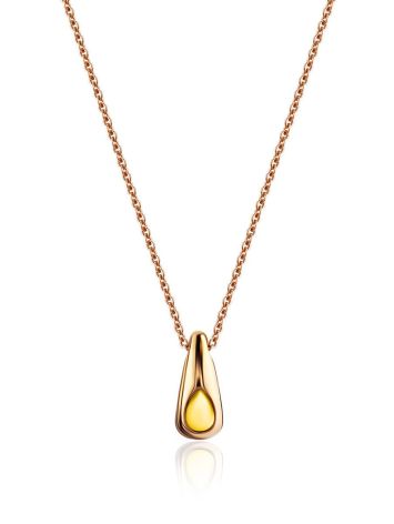 Simplistic Design Rose Gold Plated Amber Necklace The Palazzo, image 