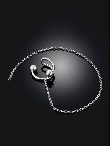 Fashionable Silver Ear Cuff With Chain The ICONIC, image , picture 2