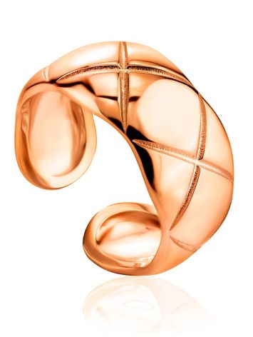 Harlequin Pattern Rose Plated Silver Ring The ICONIC, Ring Size: Adjustable, image 