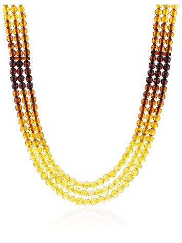 Stylish Two Tone Amber Beaded Necklace, Length: 45, image 
