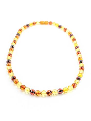 Multicolor Amber Beaded Necklace, Length: 43, image , picture 3