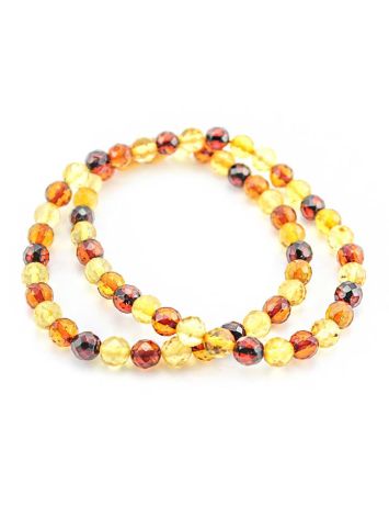 Multicolor Amber Beaded Necklace, Length: 43, image , picture 4