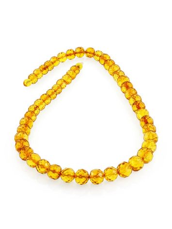 Glistening Faceted Amber Beaded Necklace, Length: 51, image , picture 3
