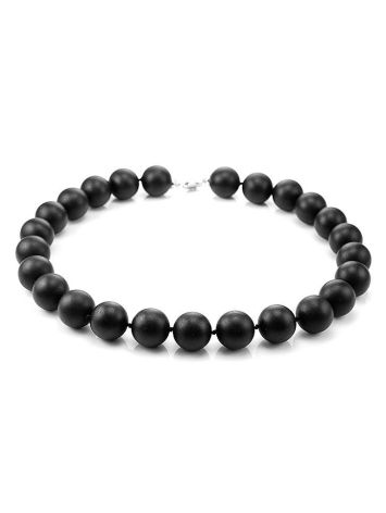 Fabulous Black Amber Beaded Necklace The Cuba, Length: 53, image , picture 5