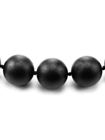 Fabulous Black Amber Beaded Necklace The Cuba, Length: 53, image , picture 4