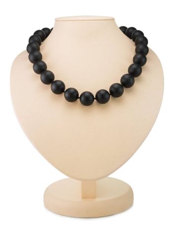 Fabulous Black Amber Beaded Necklace The Cuba, image 