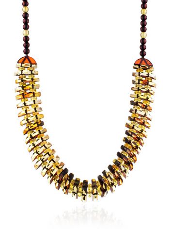 Luminous Mix Tone Amber Necklace, Length: 46, image 