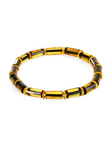 Cognac Amber Beaded Bracelet, Length: 16, image 