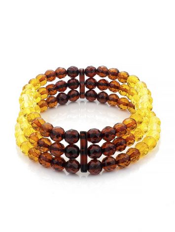 Fashionable Two Tone Amber Bracelet, Length: 17, image 