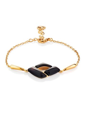 Chic Gilded Silver Amber Bracelet The Sunrise, Length: 15, image 