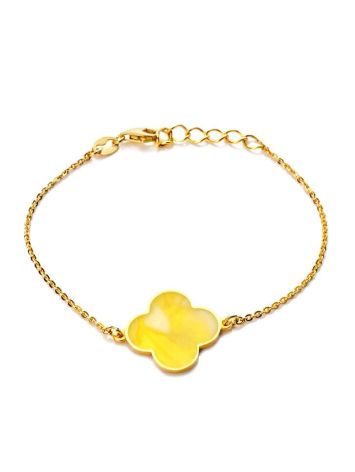 Stylish Gilded Silver Amber Chain Bracelet The Monaco, Length: 17, image 