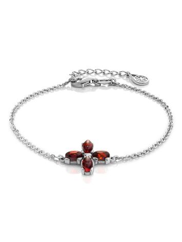 Refined Silver Amber Chain Bracelet The Supreme, Length: 16, image 
