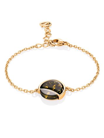 Chic Gilded Silver Amber Chain Bracelet The Monaco, image 