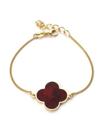 Trendy Gilded Silver Amber Chain Bracelet The Monaco, Length: 16, image 