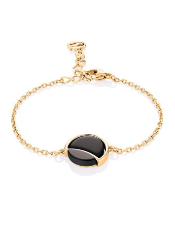 Fashionable Gilded Silver Amber Chain Bracelet The Monaco, Length: 16, image 