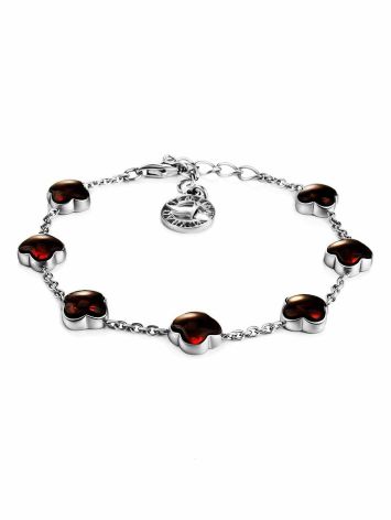 Stylish Silver Amber Chain Bracelet The Monaco, Length: 17, image 