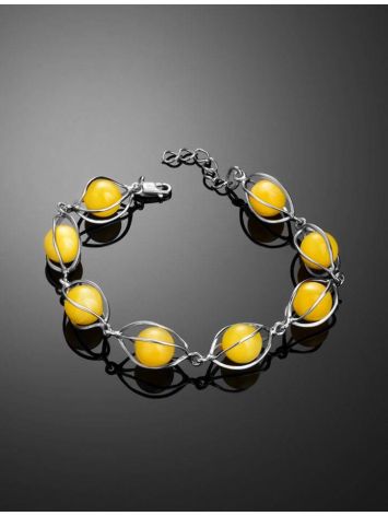 Link Amber Bracelet In Sterling Silver The Algeria, image , picture 2