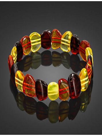Multicolor Amber Elastic Bracelet, image , picture 2