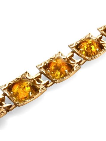 Geometric Amber Bracelet In Gold Plated Silver The Hermitage, image , picture 3