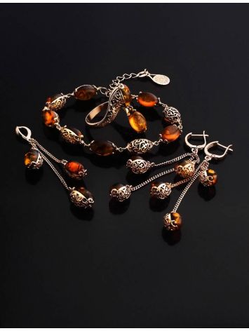Link Amber Bracelet In Gold Plated Silver The Casablanca, image , picture 4
