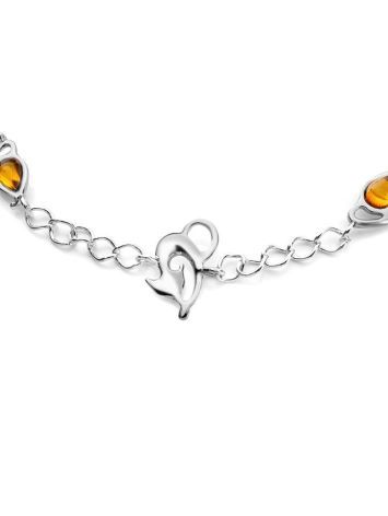 Cute And Fabulous Sterling Silver Bracelet With Cognac Amber The Cats, image , picture 4