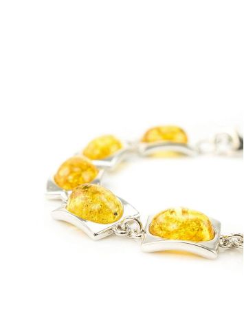 Silver Link Bracelet With Lemon Amber The Saturn, image , picture 3