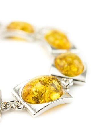 Silver Link Bracelet With Lemon Amber The Saturn, image , picture 2