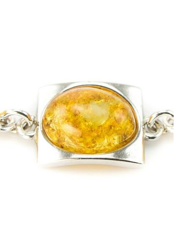 Silver Link Bracelet With Lemon Amber The Saturn, image , picture 5