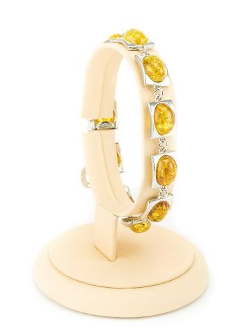 Silver Link Bracelet With Lemon Amber The Saturn, image , picture 6