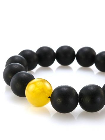 Unisex Black Amber Beaded Bracelet The Cuba, image , picture 3