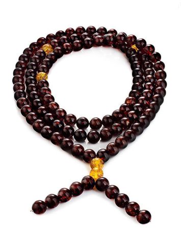 Cherry Amber Buddhist Prayer Beads, image 