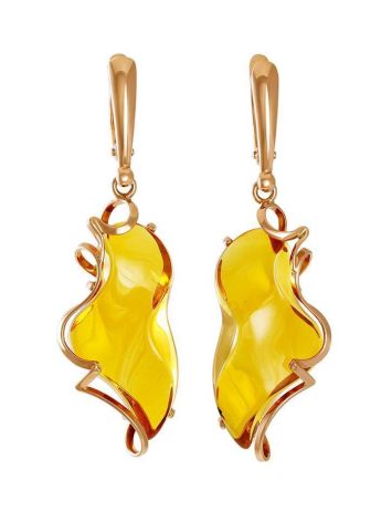 Drop Amber Earrings In Gold The Rialto, image 