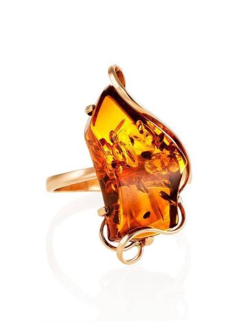 One Size Amber Ring In Gold The Rialto, Ring Size: Adjustable, image 