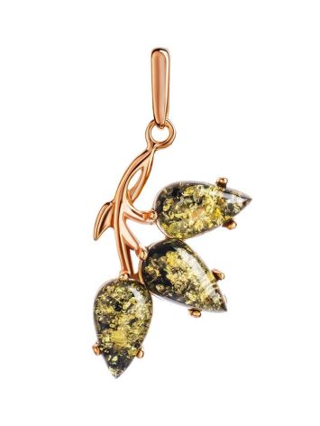 Floral Amber Pendant In Gold-Plated Silver The Dandelion, image 