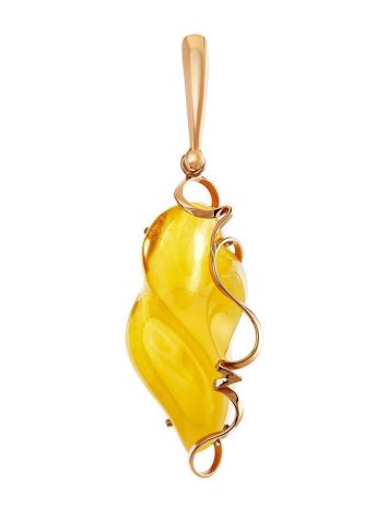 Handmade Amber Pendant In Gold The Rialto, image 