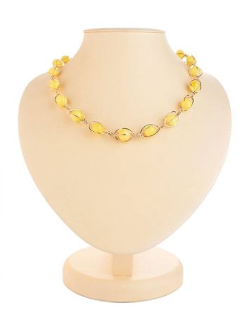 Honey Amber Necklace In Gold-Plated Silver The Algeria, image 