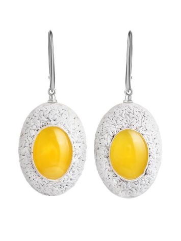 Amber Earrings In White Leather And Silver The Nefertiti, image 