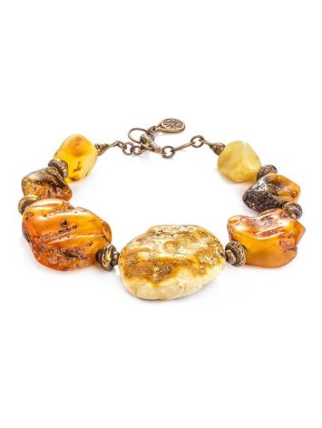 Ethnic Amber Bracelet With Brass Beads The Indonesia, image 